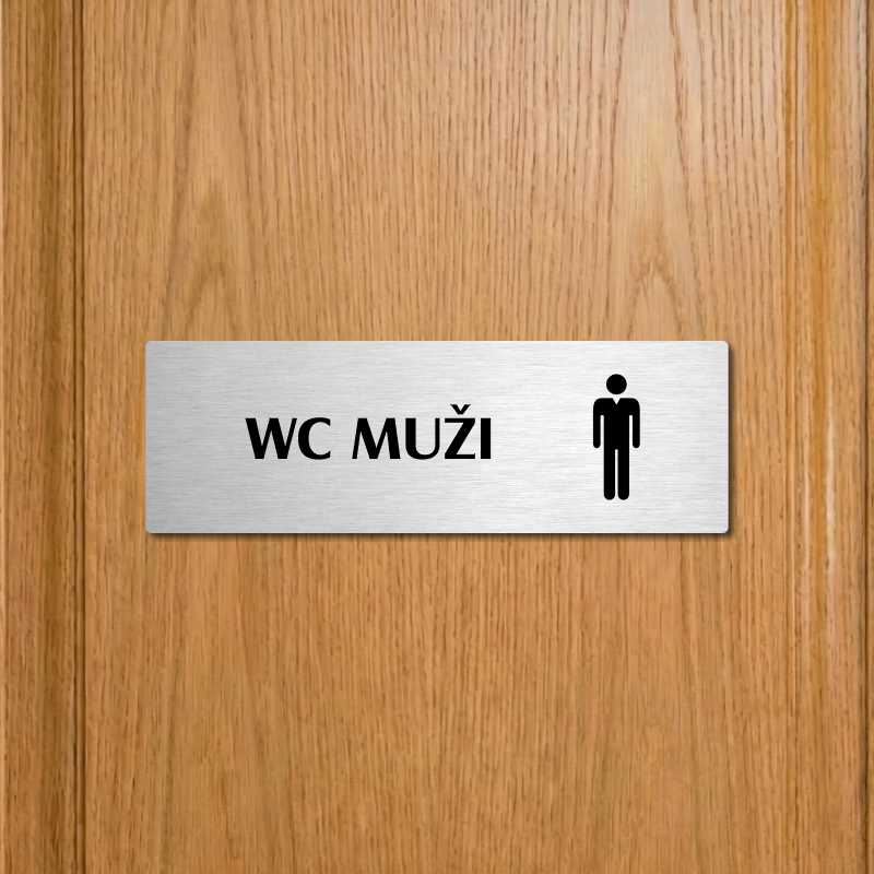 WC muži, 240x79mm, zlatá popiska s rámečkem